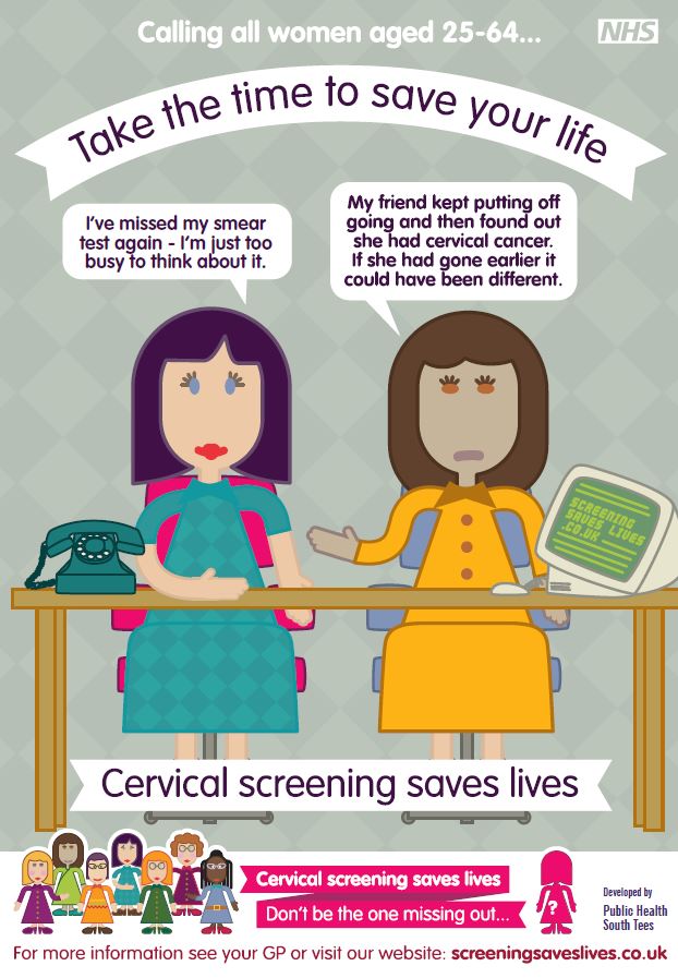 cervical screening saves lives poster